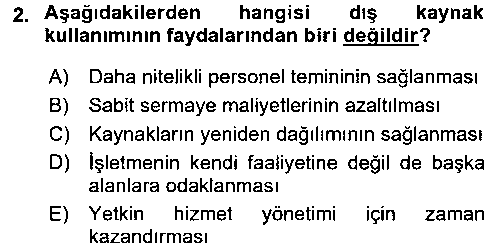 IKT304U Hizmetler Ekonomisi çıkmış sınav sorusu 2