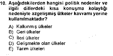 IKT403U İKT403U İktisadi Kalkınma çıkmış sınav sorusu 1