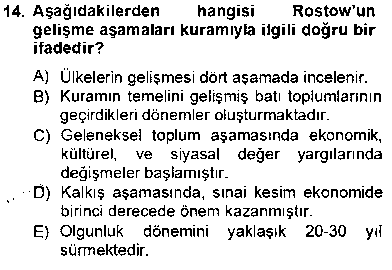 IKT403U İKT403U İktisadi Kalkınma çıkmış sınav sorusu 2