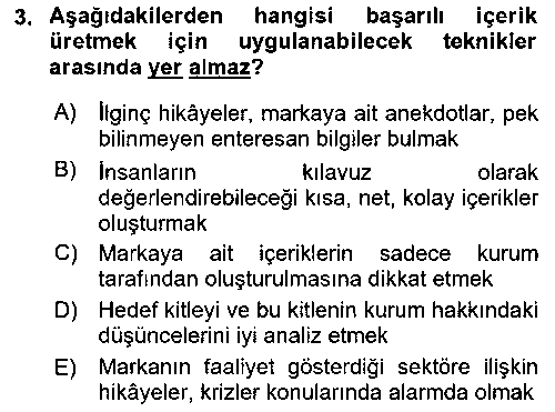 ILT114U Stratejik İletişim çıkmış sınav sorusu 3