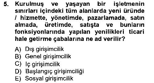 ISL203U ISL203U Girişimcilik ve İş Kurma çıkmış sınav sorusu 2