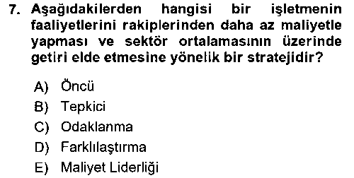 ISL406U ISL406U Stratejik Yönetim 2 çıkmış sınav sorusu 2