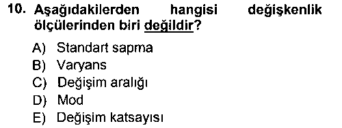 IST201U IST201U İstatistik 1 çıkmış sınav sorusu 1