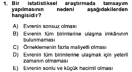 IST202U IST202U İstatistik 2 çıkmış sınav sorusu 1