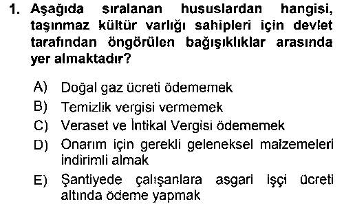 KMT101U Kültürel Miras Mevzuatı çıkmış sınav sorusu 1