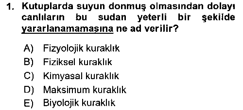 KOI401U Ekoloji ve Turizm çıkmış sınav sorusu 1