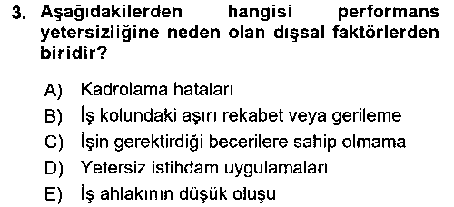 KOI407U Performans ve Kariyer Yönetimi çıkmış sınav sorusu 3