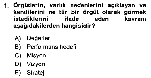 LOJ403U Stratejik Performans Yönetimi çıkmış sınav sorusu 1