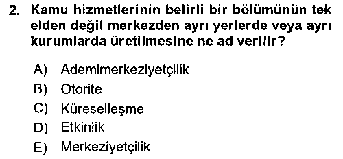 MLY392U Mahalli İdareler Maliyesi çıkmış sınav sorusu 2