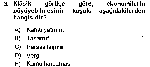 MLY403U Maliye Politikası 1 çıkmış sınav sorusu 3