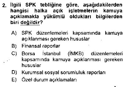 MSP205U Yatırımcı İlişkileri Yönetimi çıkmış sınav sorusu 2