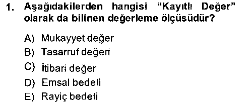 MUH201U Muhasebe Uygulamaları çıkmış sınav sorusu 1