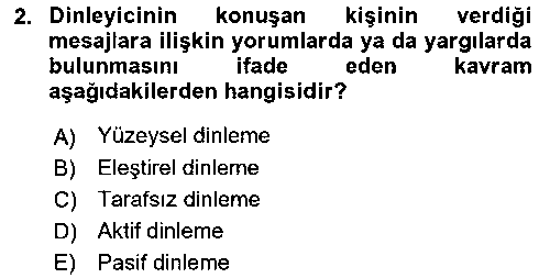 SHU205U İnsan İlişkileri ve İletişim çıkmış sınav sorusu 2