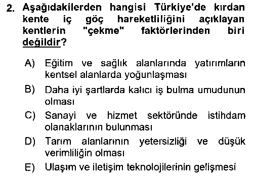 SHZ403U Göçmen Ve Sığınmacılarla Sosyal Hizmet çıkmış sınav sorusu 2