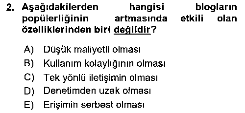 SMY101U Sosyal Medyaya Giriş çıkmış sınav sorusu 2