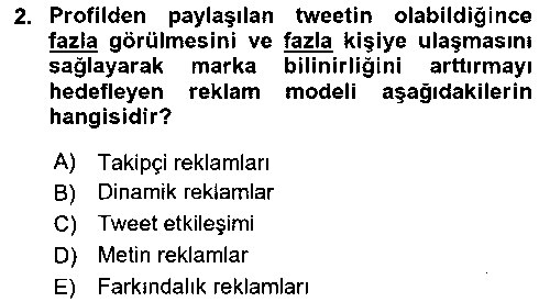 SMY204U Sosyal Medya Araçları 2 çıkmış sınav sorusu 2