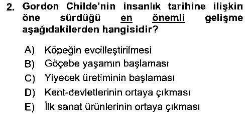 TAR113U Uygarlık Tarihi 1 çıkmış sınav sorusu 2