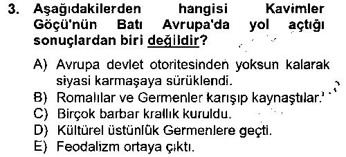 TAR114U Uygarlık Tarihi 2 çıkmış sınav sorusu 3
