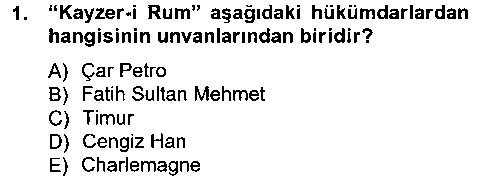 TAR119U TAR119U Siyasi Tarih 1 çıkmış sınav sorusu 1