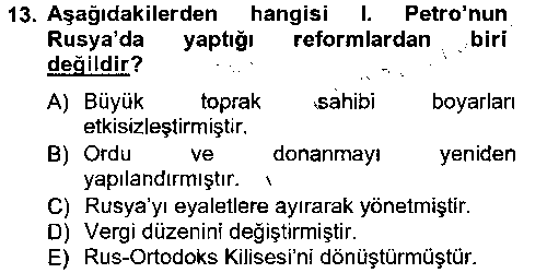 TAR119U TAR119U Siyasi Tarih 1 çıkmış sınav sorusu 2