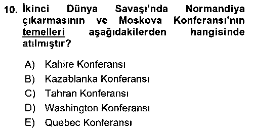 TAR120U TAR120U Siyasi Tarih 2 çıkmış sınav sorusu 2