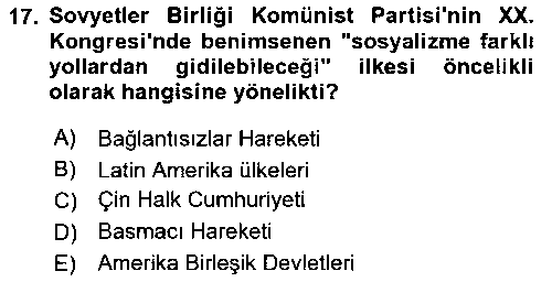 TAR120U TAR120U Siyasi Tarih 2 çıkmış sınav sorusu 3