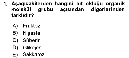 TAR131U TAR131U Genel Biyoloji çıkmış sınav sorusu 1