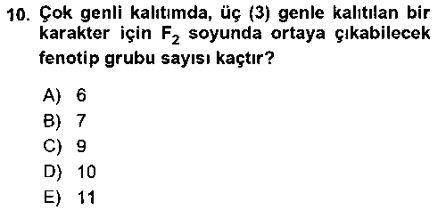 TAR131U TAR131U Genel Biyoloji çıkmış sınav sorusu 2