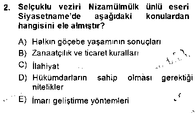 TAR402U Türk Kültür Tarihi çıkmış sınav sorusu 2