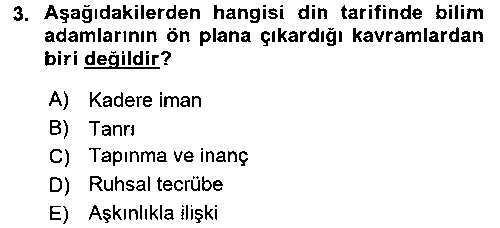 TAR405U Yaşayan Dünya Dinleri çıkmış sınav sorusu 3