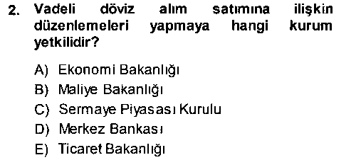 TIC101U Dış Ticaret İşlemleri çıkmış sınav sorusu 2