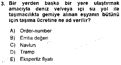 TIC102U Dış Ticaret Belgeleri çıkmış sınav sorusu 3
