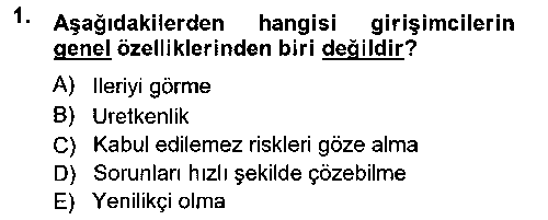 TIC210U Dış Ticarette Girişimcilik çıkmış sınav sorusu 1