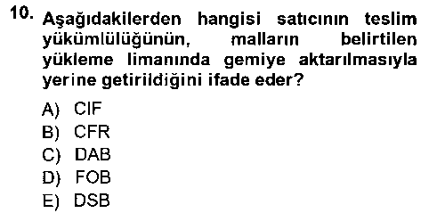 TIC210U Dış Ticarette Girişimcilik çıkmış sınav sorusu 2