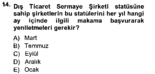TIC210U Dış Ticarette Girişimcilik çıkmış sınav sorusu 3