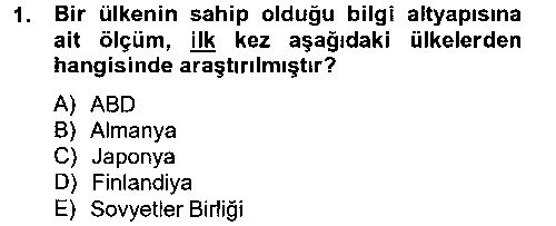 TIC202U Dış Ticarette Bilgisayar Uygulamaları çıkmış sınav sorusu 1