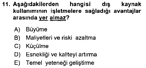 TIC210U Dış Ticarette Girişimcilik çıkmış sınav sorusu 3