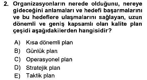 TKY202U Kalite Yönetim Sistemleri çıkmış sınav sorusu 2
