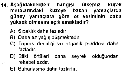 TRM103U TRM103U Ekoloji ve Çevre Bilgisi çıkmış sınav sorusu 3