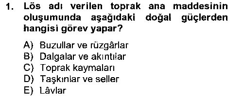 TRM106U TRM106U Toprak Bilgisi ve Bitki Besleme çıkmış sınav sorusu 1