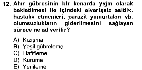TRM106U TRM106U Toprak Bilgisi ve Bitki Besleme çıkmış sınav sorusu 2