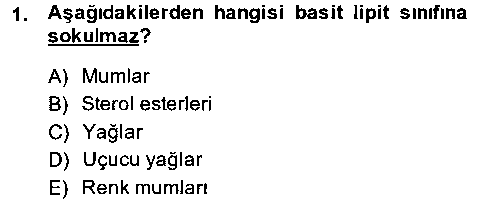 TRM204U Gıda Bilimi ve Teknolojisi çıkmış sınav sorusu 1