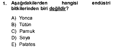 TRM205U Tarla Bitkileri 2 çıkmış sınav sorusu 1