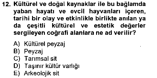 TRM208U TRM208U Peyzaj Çevre ve Tarım çıkmış sınav sorusu 3