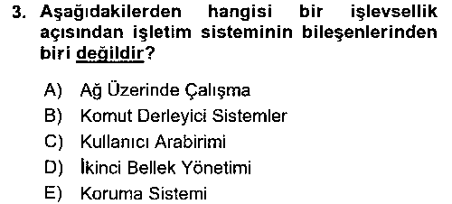 YBS205U İşletim Sistemleri çıkmış sınav sorusu 3
