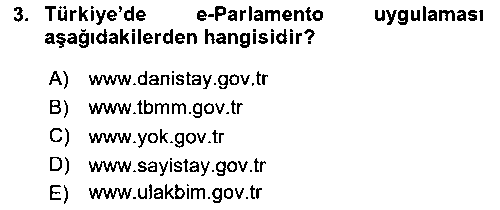 YBS309U Bilgi Toplumu Ve E-Devlet çıkmış sınav sorusu 3