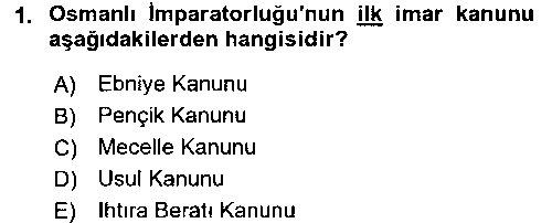 YYT203U Şehircilik çıkmış sınav sorusu 1